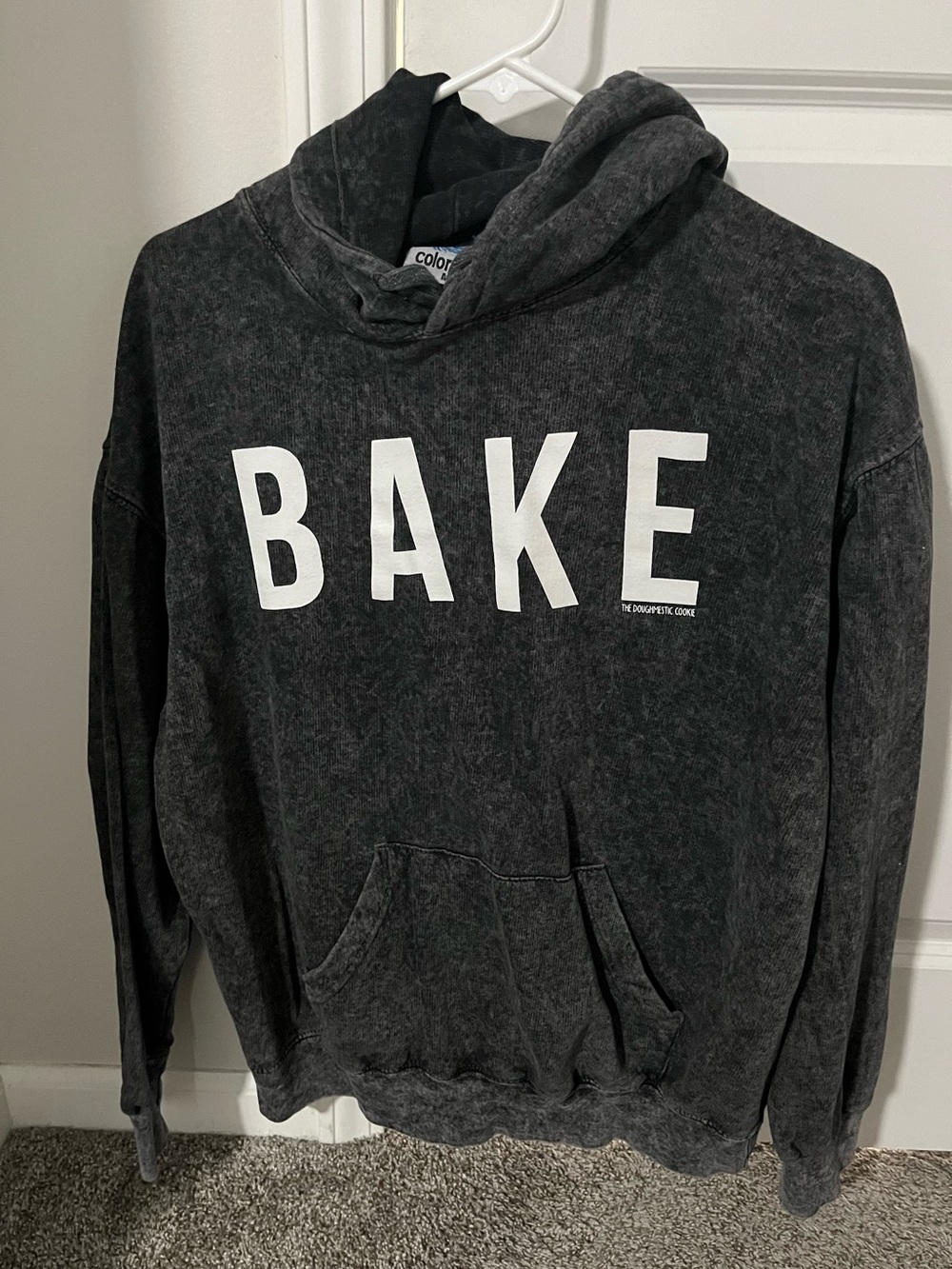 BAKE Black Mineral-Wash Pullover Hoodie